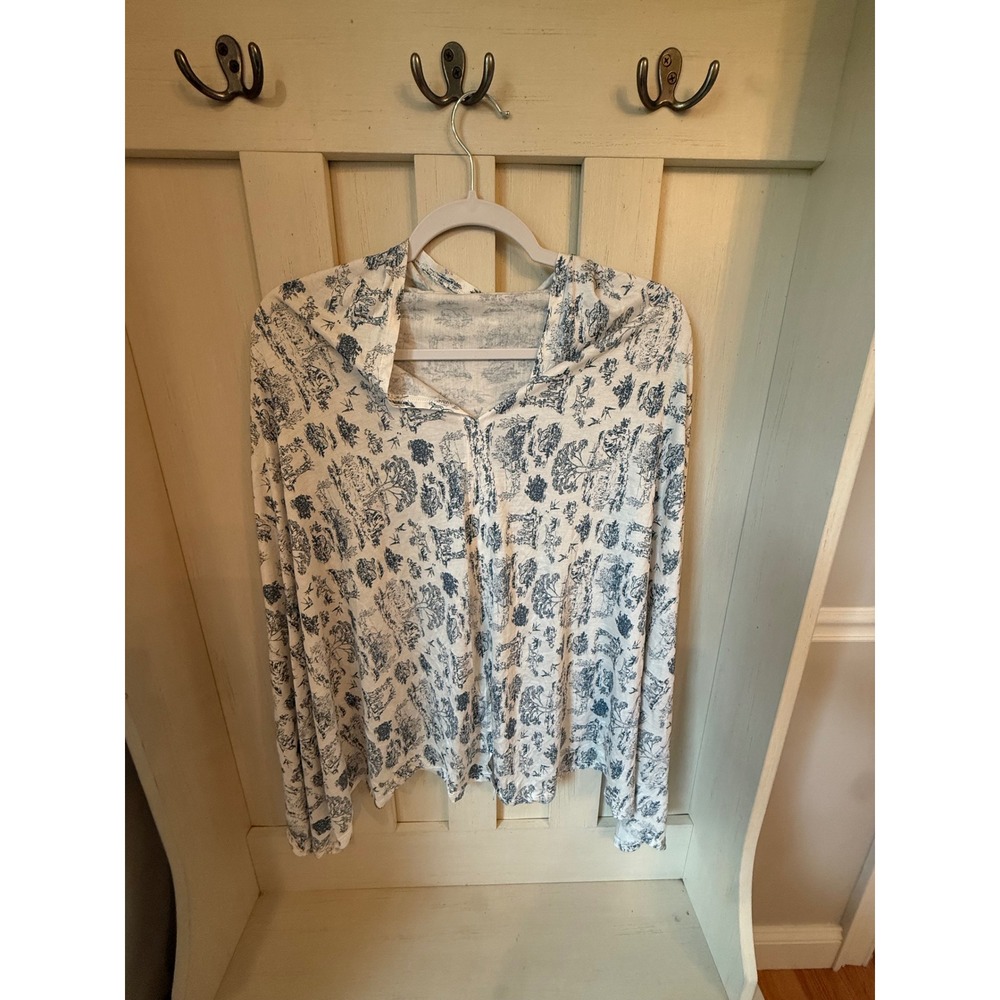 Solly Baby Nursing Cover Poncho Hooded Blue Toile Tencel Modal Sleeveless NWOT